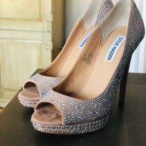 Steve Madden Peep Toe Eclipse Sparkly Heels Sz7.5